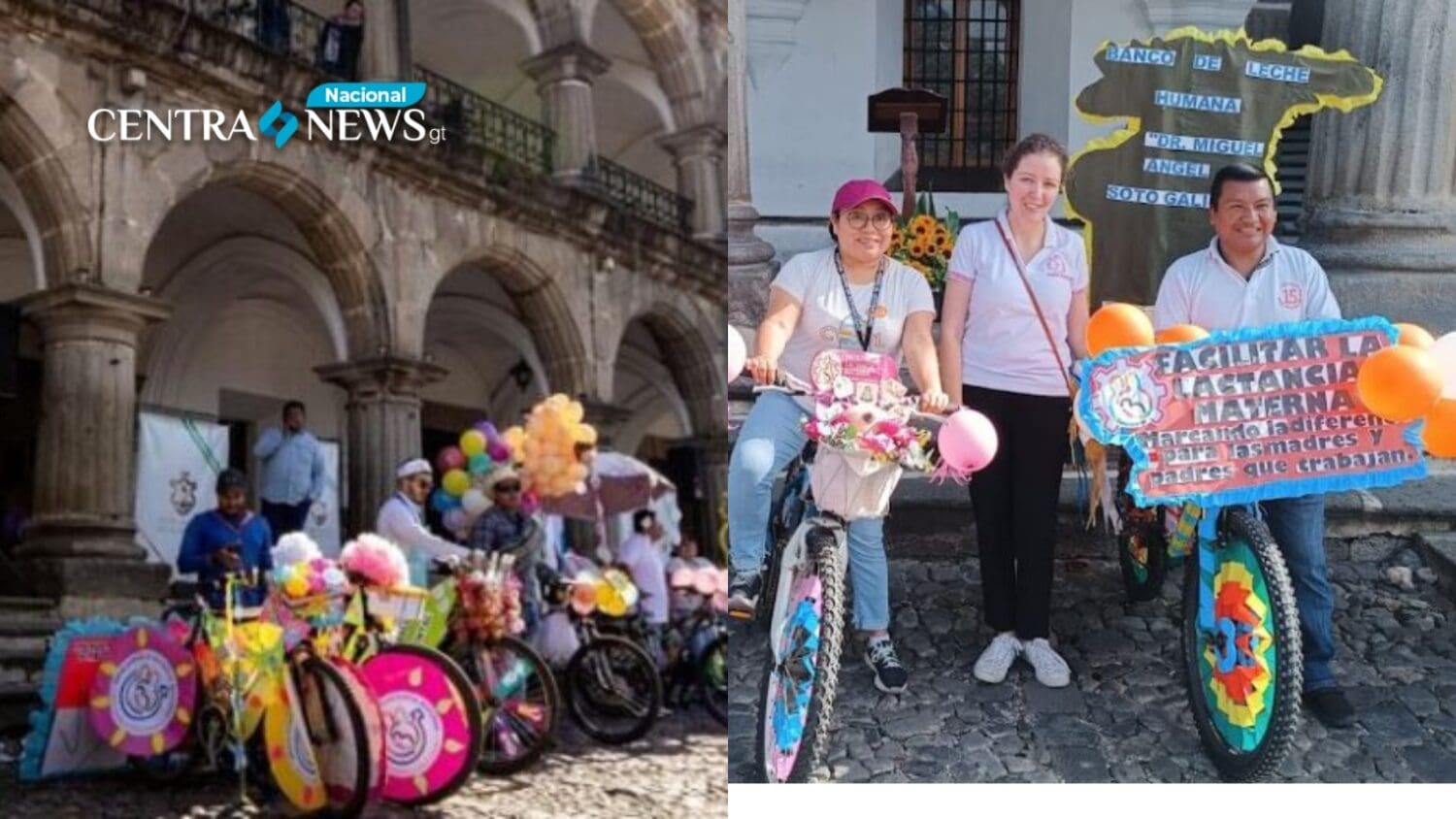 Bicicarrozas alegran Antigua Guatemala en Semana Mundial de la Lactancia