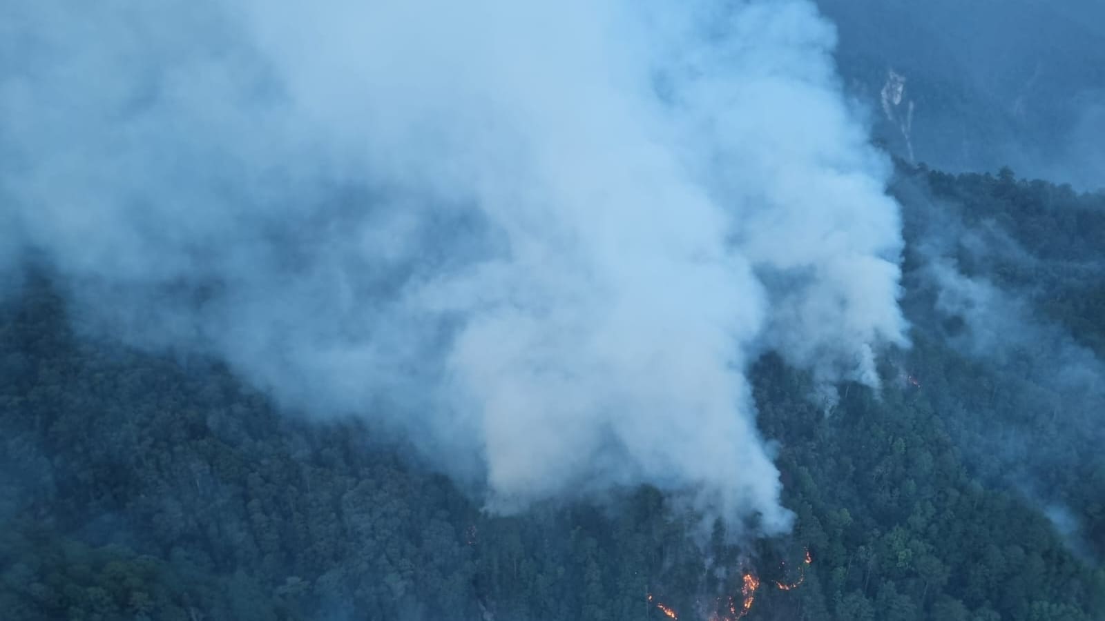 Autoridades luchan por controlar incendio en Sierra de las Minas