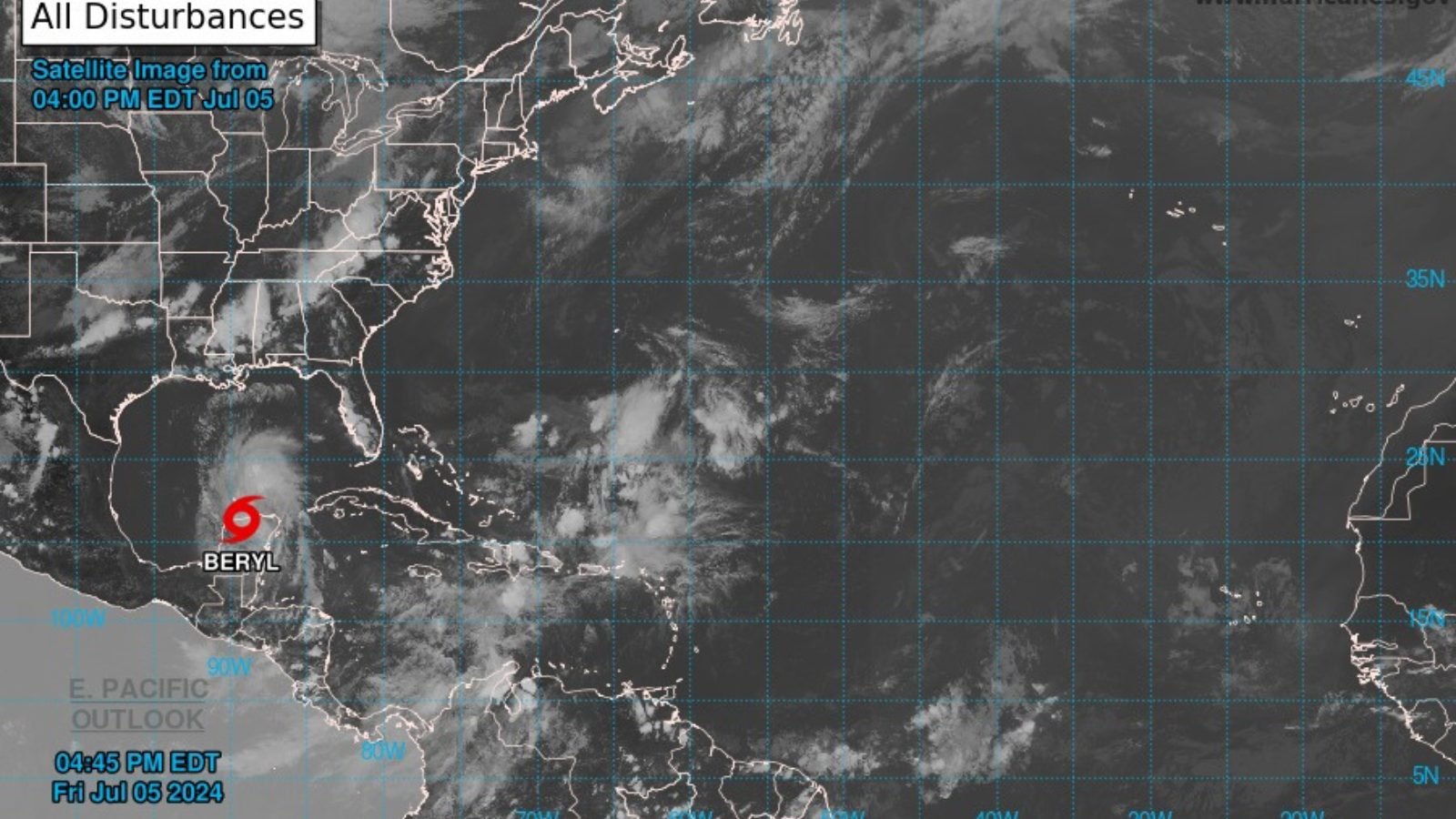 Beryl se degrada a tormenta tropical, no representa peligro para Guatemala