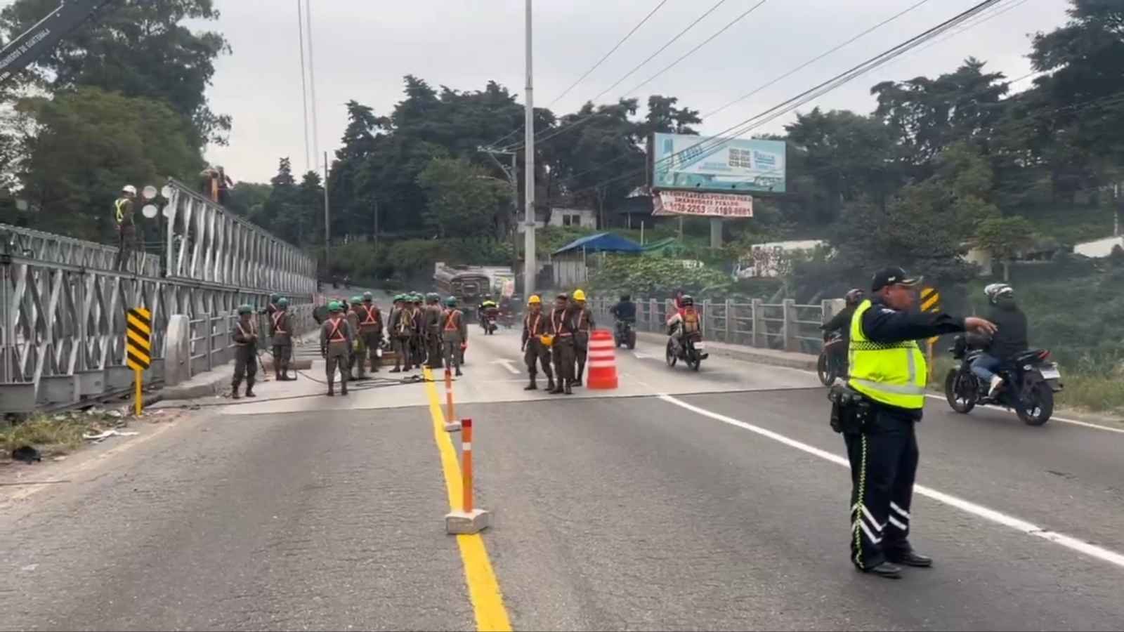 Cierre total en Km 17.5 por desmontaje de puente en Villa Nueva