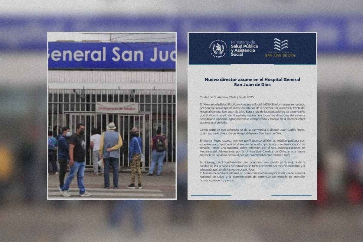 Juan Carlos Reyes asume la dirección del Hospital San Juan de Dios tras evaluación del MSPAS