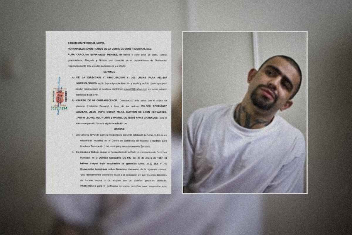 Exhibición personal a favor de cinco reclusos del Barrio 18