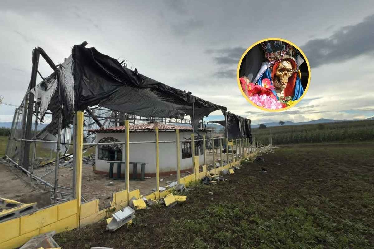 Templo dedicado a la Santa Muerte en Quetzaltenango aparece destruido