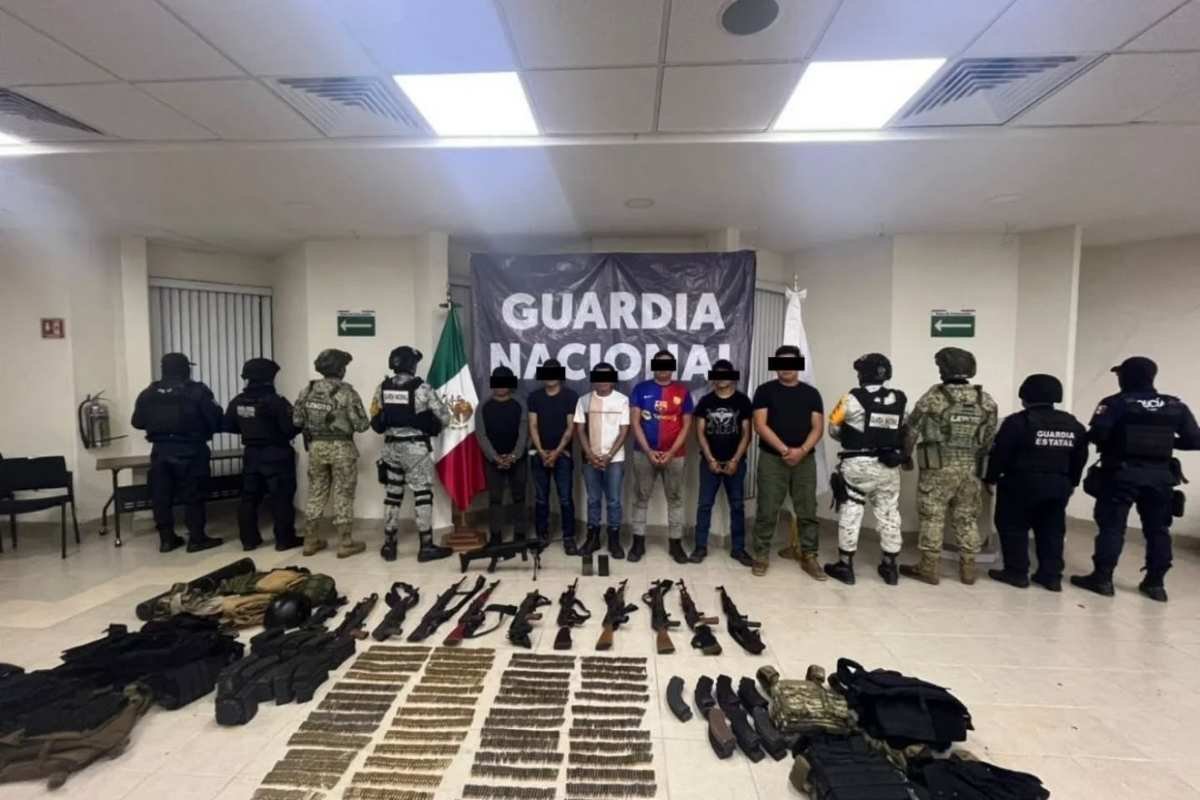 Capturan en Chiapas a seis hombres con arsenal; dos son guatemaltecos vinculados al Cártel de Sinaloa